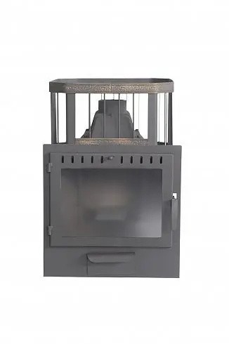 Фото Печь банная чугунная "Сибирь-24". Панорамная дверца (Сетка) в магазине Woodson