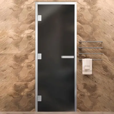 Дверь Хамам Элит 60G Серая Matelux 1900*700 R, без порога, WC замок Дверь Хамам Элит 60G Серая Matelux 1900*700 R, без порога, WC замок