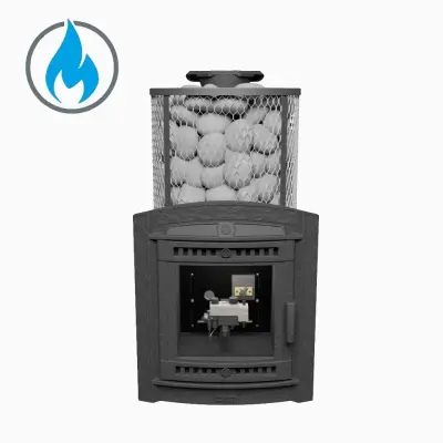 Фото Печь банная "Атмосфера XL" сетка нержавейка с газовой горелкой в магазине Woodson