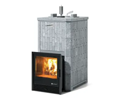 Фото Печь Сочи  в полноценном наборном кожухе Талькохлорит с закрытым верхом  в магазине Woodson