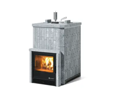 Фото Печь Изистим Южная 16 закрытый верх с топкой из парной - Камень Талькохлорит в магазине Woodson