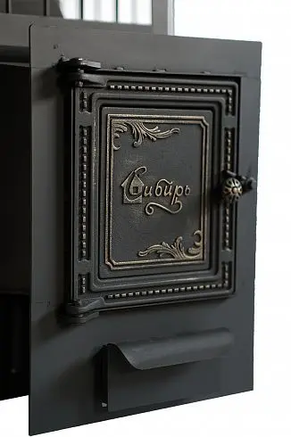 Фото Печь банная чугунная "Сибирь-20". Универсальная чугунная дверца (Сетка) в магазине Woodson