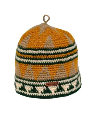 Шапка вязаная для бани Woodson Viking, орнамент, без косичек (жёлтый) Шапка вязаная для бани Woodson Viking, орнамент, без косичек (жёлтый)