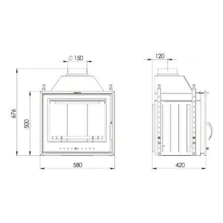 Топка каминная ЭЛЬБА 609