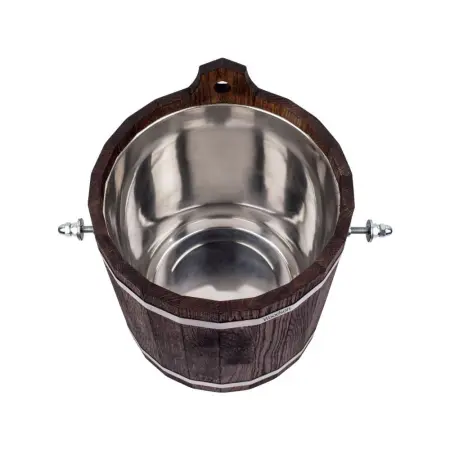 Обливное устройство Woodson с нержавеющей вставкой, 12 л., дуб в тёмном