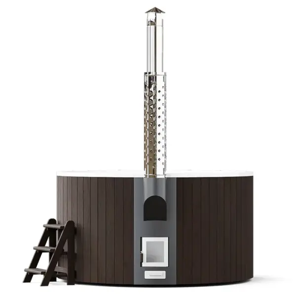 Купель композитная круглая ELITE 200 с подогревом (термососна темная)