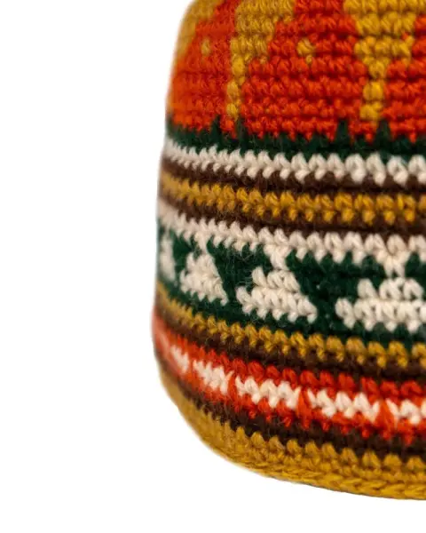 Шапка вязаная для бани Woodson Viking, орнамент, без косичек (оранжевый) Шапка вязаная для бани Woodson Viking, орнамент, без косичек (оранжевый)