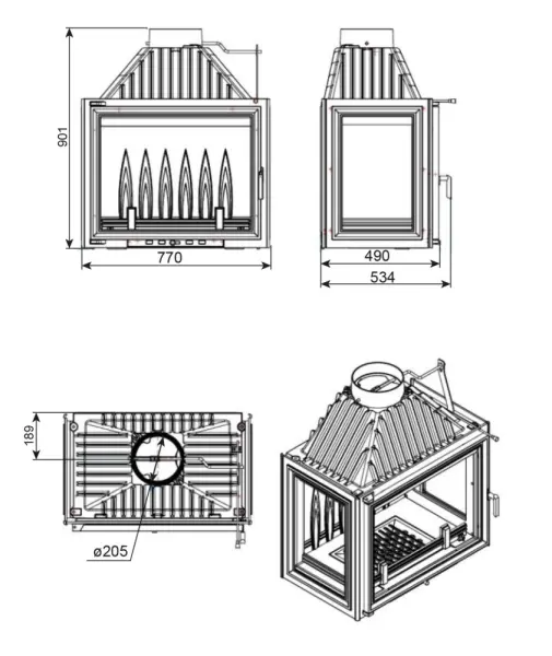 Каминная топка EVEREST A16 P
