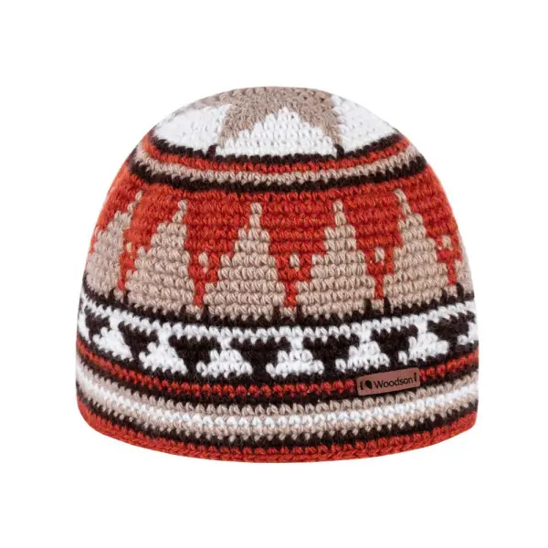 Шапка вязаная для бани Woodson Viking, орнамент, без косичек (коричневый) Шапка вязаная для бани Woodson Viking, орнамент, без косичек (коричневый)