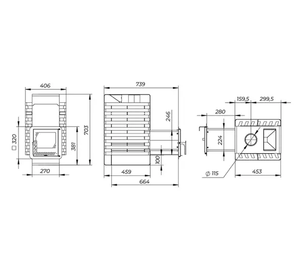 Фото Печь банная "РАДА ТЕРМА 2026" ЗК 6мм 16L, дверца со стеклом в магазине Woodson