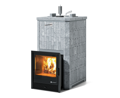 Фото Печь Сочи  в полноценном наборном кожухе Талькохлорит с закрытым верхом  в магазине Woodson