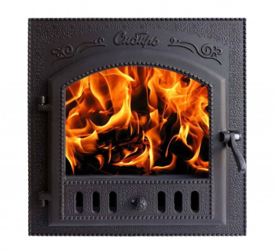 Дверка каминная "Сибирь"( окрашенная со стеклом 545*545) ДКГ-7АС ЕВРО