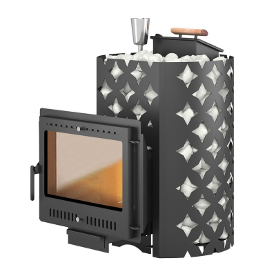 Фото Чугунная печь для бани ЭТНА 18 (Панорама) "М" Закрытая каменка в магазине Woodson