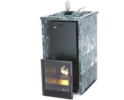 Фото Печь «Геленджик» М2 в полноценном кожухе с открытым верхом Пироксенит в магазине Woodson
