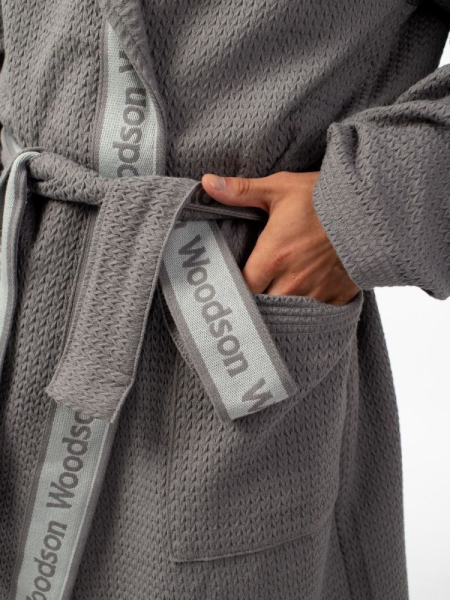 Халат вафельный Woodson, серый (52)