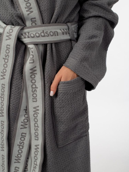 Халат вафельный Woodson, серый (46)