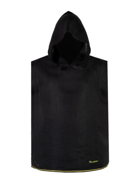 Комплект банщика #1 Woodson, чёрный лён c цветной полосой (46-48)