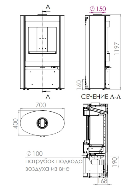Фото Печь СВИТЯЗЬ NR в магазине Woodson Фото Печь СВИТЯЗЬ NR в магазине Woodson