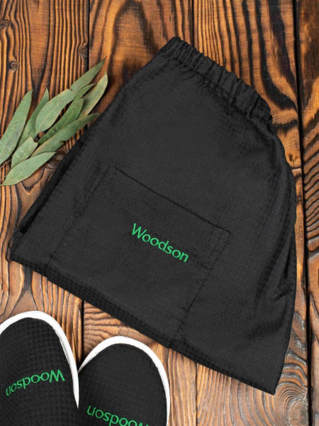 Килт Woodson, чёрный вафельный М Килт Woodson, чёрный вафельный М