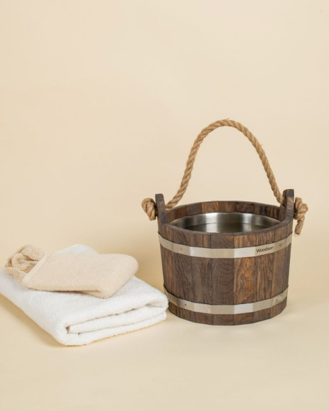 Шайка Woodson с нержавеющей вставкой, 4,5 л., дуб в темном