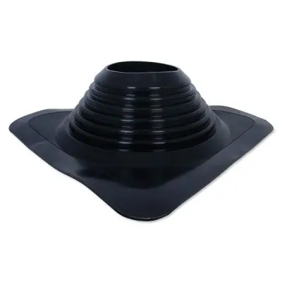 Фото Кровельный проход "ВЕЗУВИЙ" № 8 (д.180-330мм, 425х425мм) прямой, силикон, Черный 