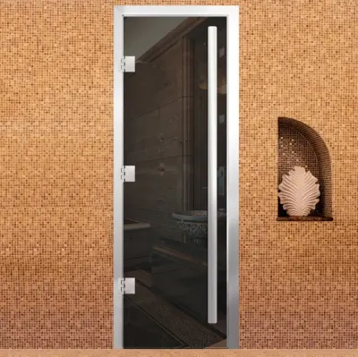 Дверь Хамам Престиж 60G Серая 1900*700, L, БП, ВКР