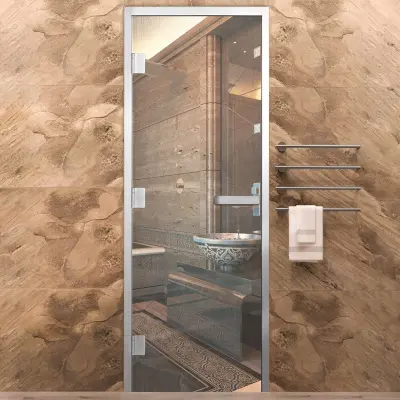 Дверь Хамам Элит прозрачная 1900*700, L