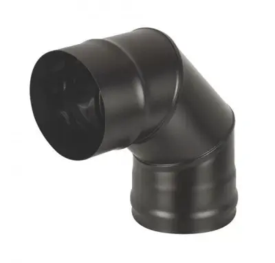 Фото Grill`D Отвод 90° AISI 430 0,8мм (D115 ), черный (термостойкая краска) 