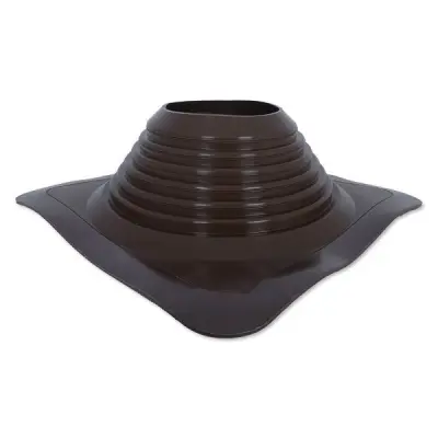 Фото Кровельный проход "ВЕЗУВИЙ" № 8 (д.180-330мм, 425х425мм) прямой, силикон, Коричневый 
